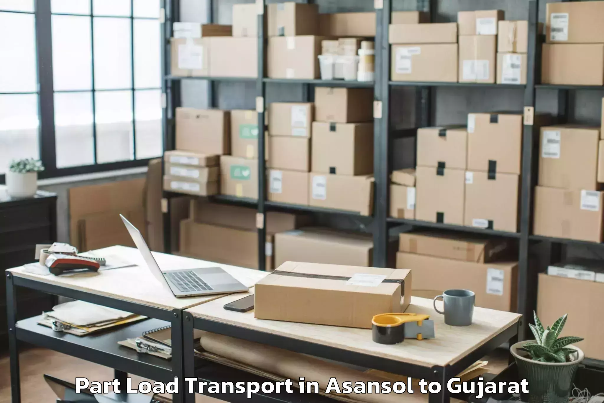 Affordable Asansol to Kanodar Part Load Transport